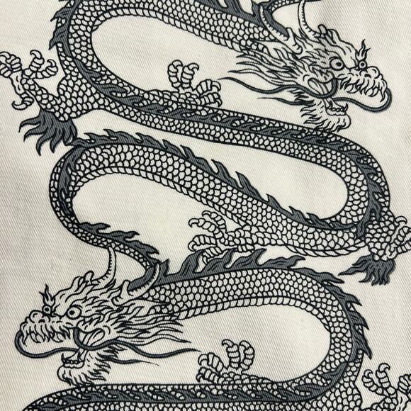 MOTEL Rocks Zoven Trousers Dragon Rope White High Waist 32" Inseam Size M - Picture 8 of 14